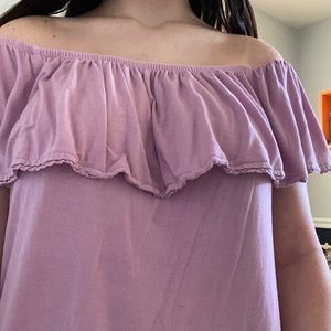 Purple American Eagle Off The Shoulder Top